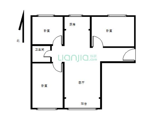 牛津南北通透三居，房本满二，过户费低，带装修-户型图