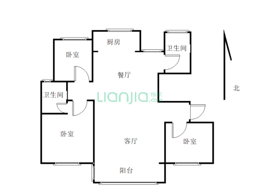 东郡华府 3室2厅 南-户型图