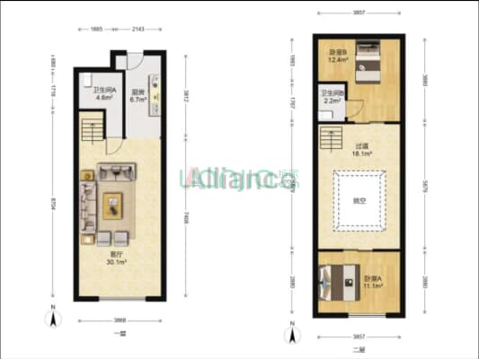 公园8090 0室0厅 南 北-户型图