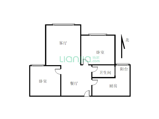 出售：东坝惠泽苑商品房精装二室，不是还建房-户型图