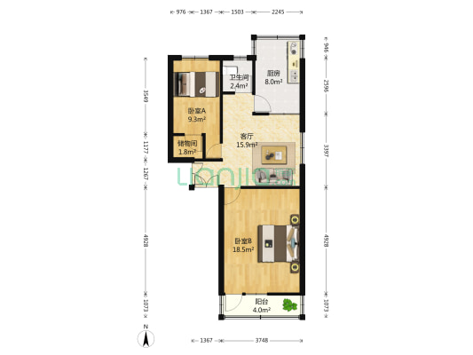 裕溪路1551号 2室1厅1卫 62平方