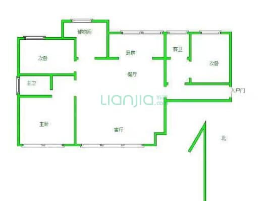 东湖片区繁华地段 优质楼盘三居室-户型图