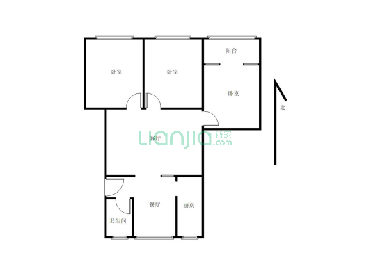 此房满2年，出行方便，户型方正，居住方便舒适-户型图