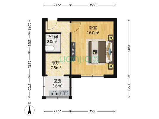 光华巷 1室1厅1卫 33平方
