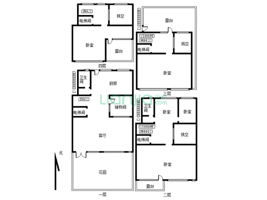 新现房，联排别墅，独门独院，地上4层地下2层-户型图