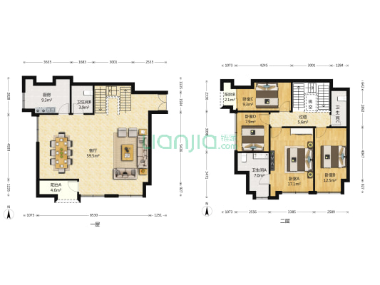 世界贸易广场 4室1厅3卫 204平方
