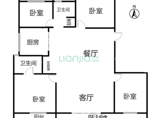 双语旁全洋房社区，一梯两户，采光好，视野佳-户型图