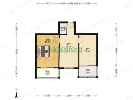 优房急售 全阳两居 采光好 楼层好-户型图