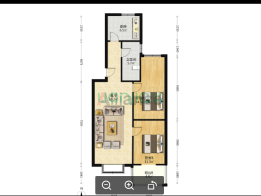 房子干净整洁   格局方正    采光全天-户型图