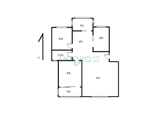 ：房子精装修，带地暖，多层三楼边户，带20平地下室-户型图