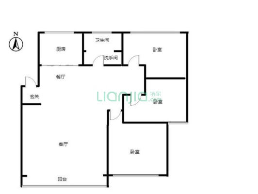 新安小区 3室2厅 南 北-户型图