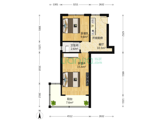 中沟路20弄 2室1厅1卫 53平方