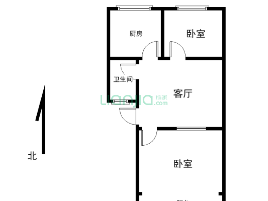 神马三角区暖气房：2室精装，诚心急售-户型图