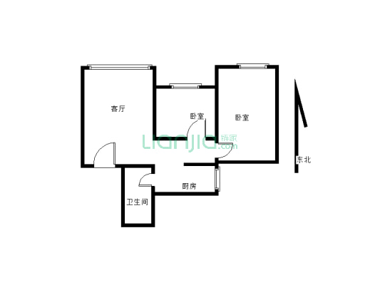 上江北 冲头小区 两室  房子干净 急售-户型图