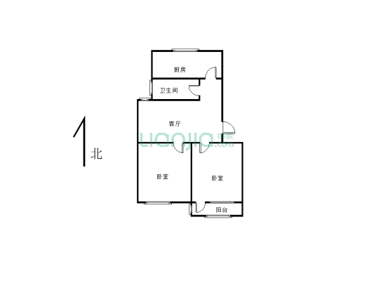 七一路东段 同和苑步梯四楼二房 有证可以过户-户型图