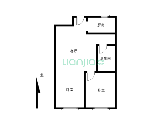 房子公寓楼 毛坯房交工 双阳卧室  电梯高层 视野广-户型图