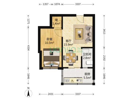 凤良巷小区 1室1厅1卫 45平方