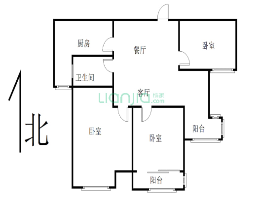 金泰王朝精装修温馨小三房 有地暖 支持随时看房-户型图