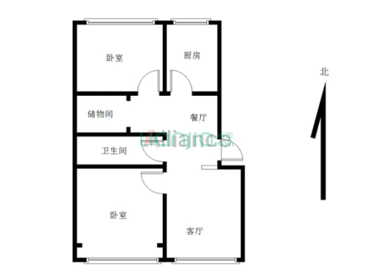 兴隆县城，两居好房，业主诚心出售，看房方便。-户型图