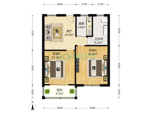 古漪园路235号 2室1厅1卫 0平方