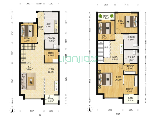 盈家水岸 4室1厅3卫 207平方