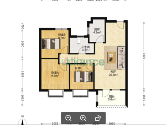高新区，京港澳告诉旁，大社区。-户型图