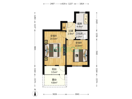 后陈家楼79号 2室0厅1卫 40平方