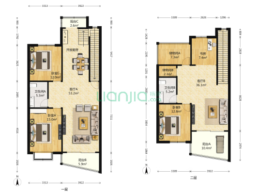 交运山庄 4室2厅2卫 107平方