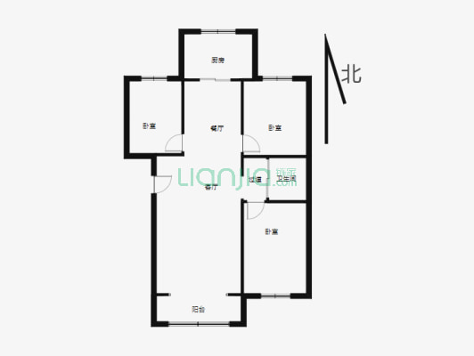 龙海新和居 一楼带花园 三室两厅 拎包住-户型图