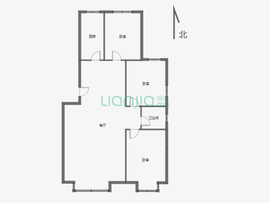 经开区万达旁宝能城自住中装 三室 随时看房 空户-户型图