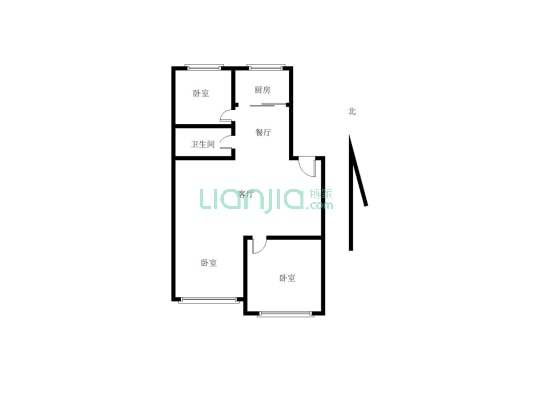 春城家园3居室楼房99平米简单装修出售-户型图