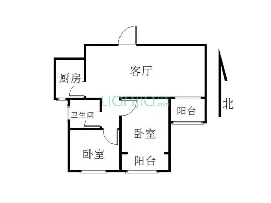 兰亭小区两室一厅，交通便利，生活方便-户型图