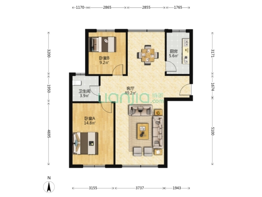 此房房本满五年税费低，采光没有遮挡，集中供暖-户型图
