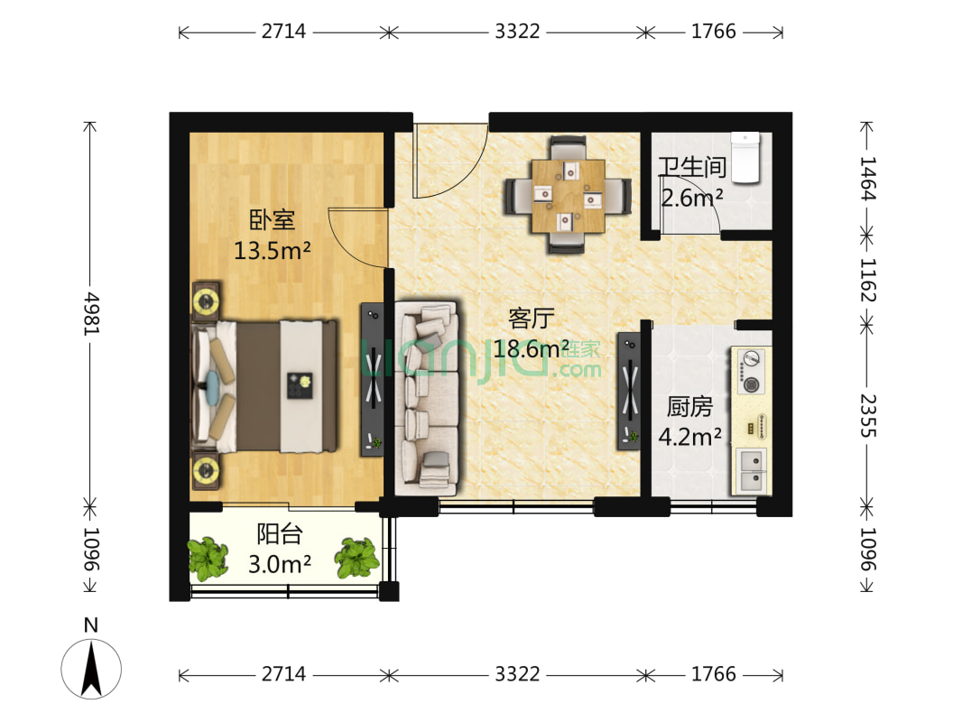 草桥欣园三区 1室1厅 230万
