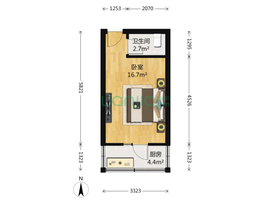 川东里 1室0厅1卫 25平方