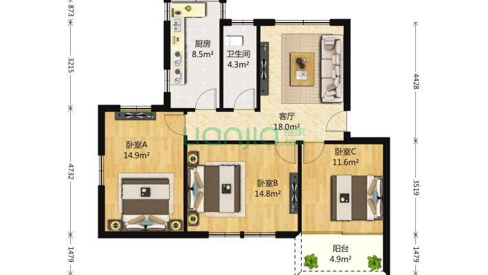 海关宿舍一院二手房实景图