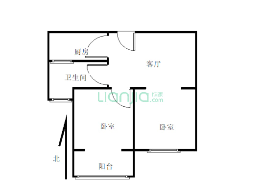 林溪谷精装一室一厅小公寓 有证有暖可贷款-户型图