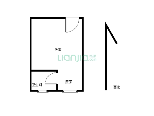 竹湖园旁一室单间，生活出行方便，可出租-户型图