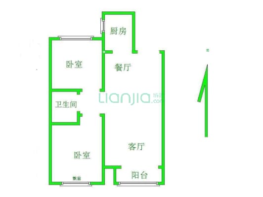 上林风景 2室2厅 南 北-户型图