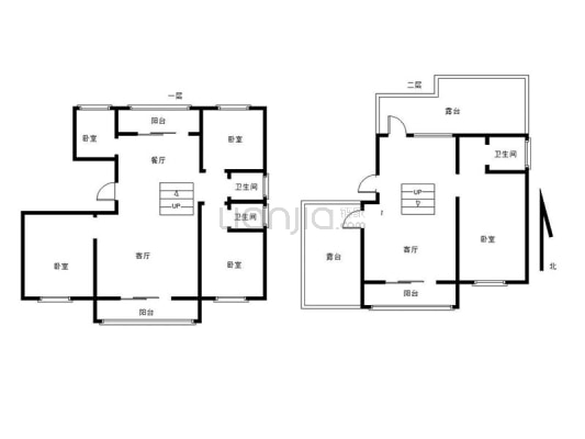 翰林世家   顶楼复式  四室两厅两卫-户型图