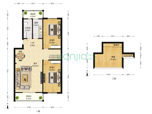 金蕾花园 2室1厅1卫 128平方