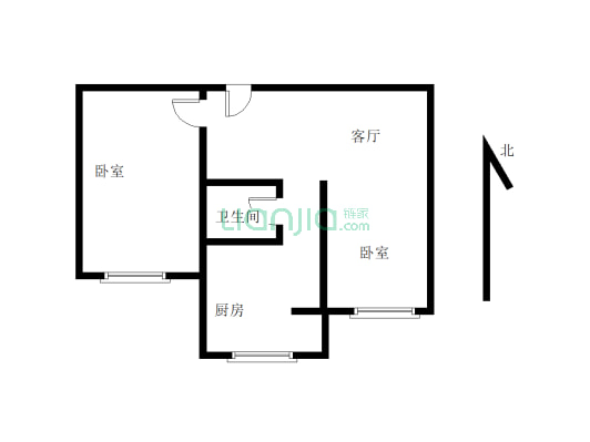 建银小区 2室1厅 南-户型图