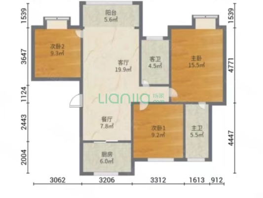 三岔口兰台府二期精装大四居新小区看房方便临市里-户型图