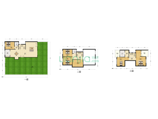 联排别墅  使用面积大  视野开阔带地下室带前后花园-户型图