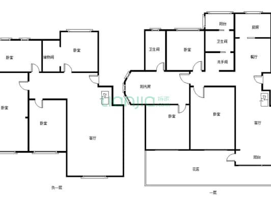 巴黎左岸3室2厅2卫精装修有房产证可以按揭-户型图