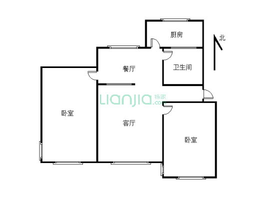 朝南江景房，户型紧凑，家具家电齐全可直接入住-户型图