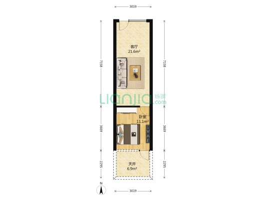 中兴路820号 1室1厅0卫 40平方