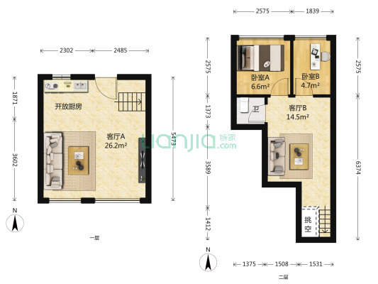 新华同仁轩 2室2厅1卫 38平方