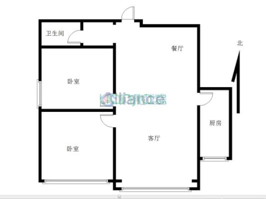 兴隆县天瑞城二期 精装修两室一厅-户型图