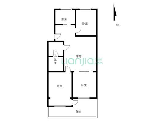 松城家园3-2-1-1 113.44m²   带花园-户型图